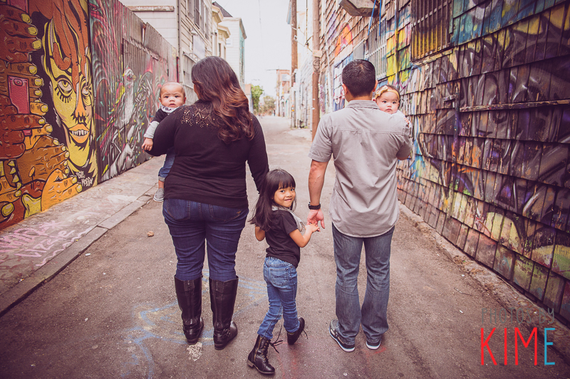 family session with graffiti art