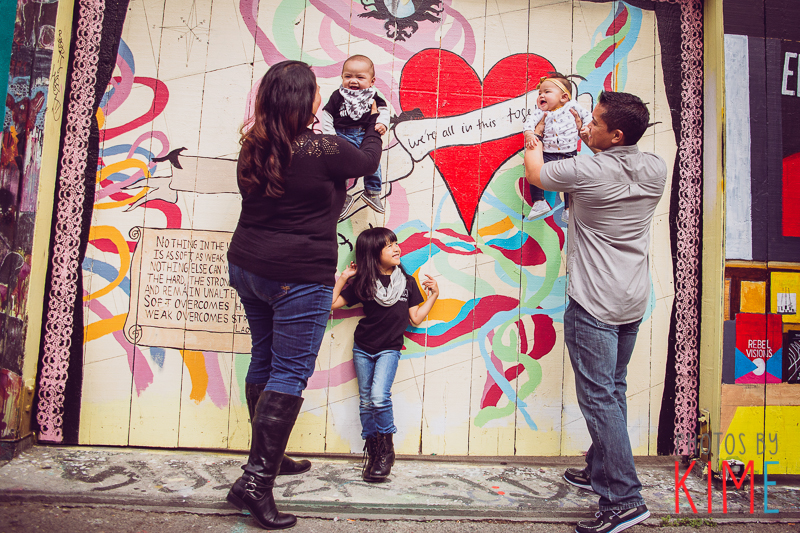 family session with graffiti art