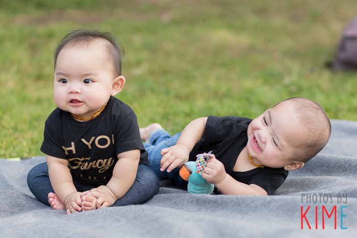 family session with twins in a park
