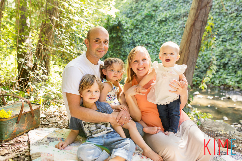 family session at creek, family of five posing, family session, san jose family photographer, los gatos, family session, 