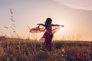 san jose family photographer, golden hour, girl in a field, girl with butterfly wings