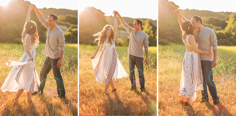photos by kim e - san jose photographer - family session at rancho san antonio - sunset - rustic - family session - golden hour  - couple dancing 