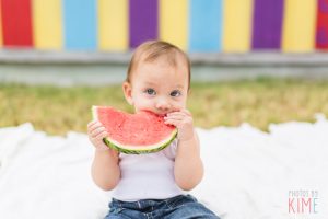san jose photographer - photos by kim e - personal - daughters enjoying watermelon