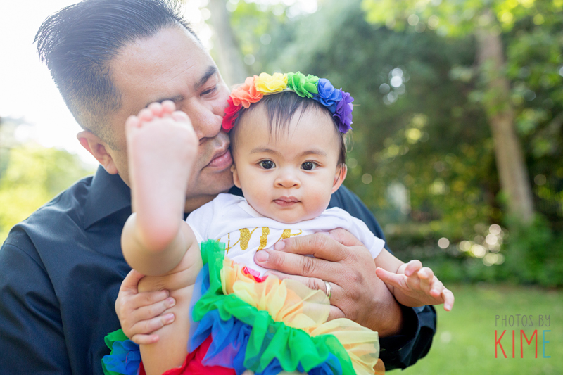 one year birthday - family - lifestyle - san jose - bay area - fun - father - daughter - rainbow - tutu