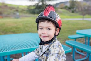 Family - Bay Area - San Jose - Lifestyle - Natural - Photography - Photos by Kim E - Fun - Colorful - Play - helmet - boy with helmet - Donuts Play