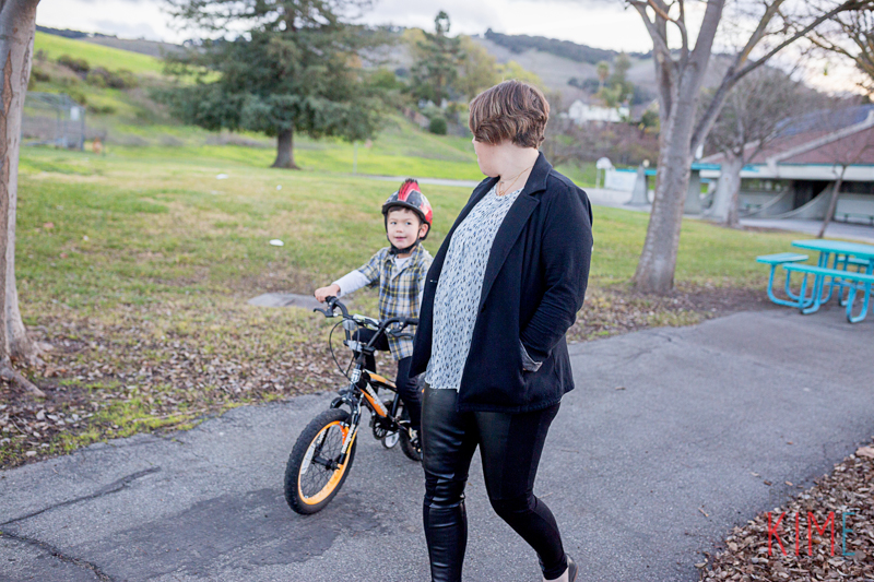 Family - Bay Area - San Jose - Lifestyle - Natural - Photography - Photos by Kim E - Fun - Colorful - Play - boy on bike - mom 