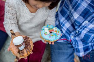 Donut - Treat - Family - Bay Area - San Jose - Lifestyle - Natural - Photography - Photos by Kim E - Fun - Colorful - Kid - Family of Three - Rainbow - Nutella