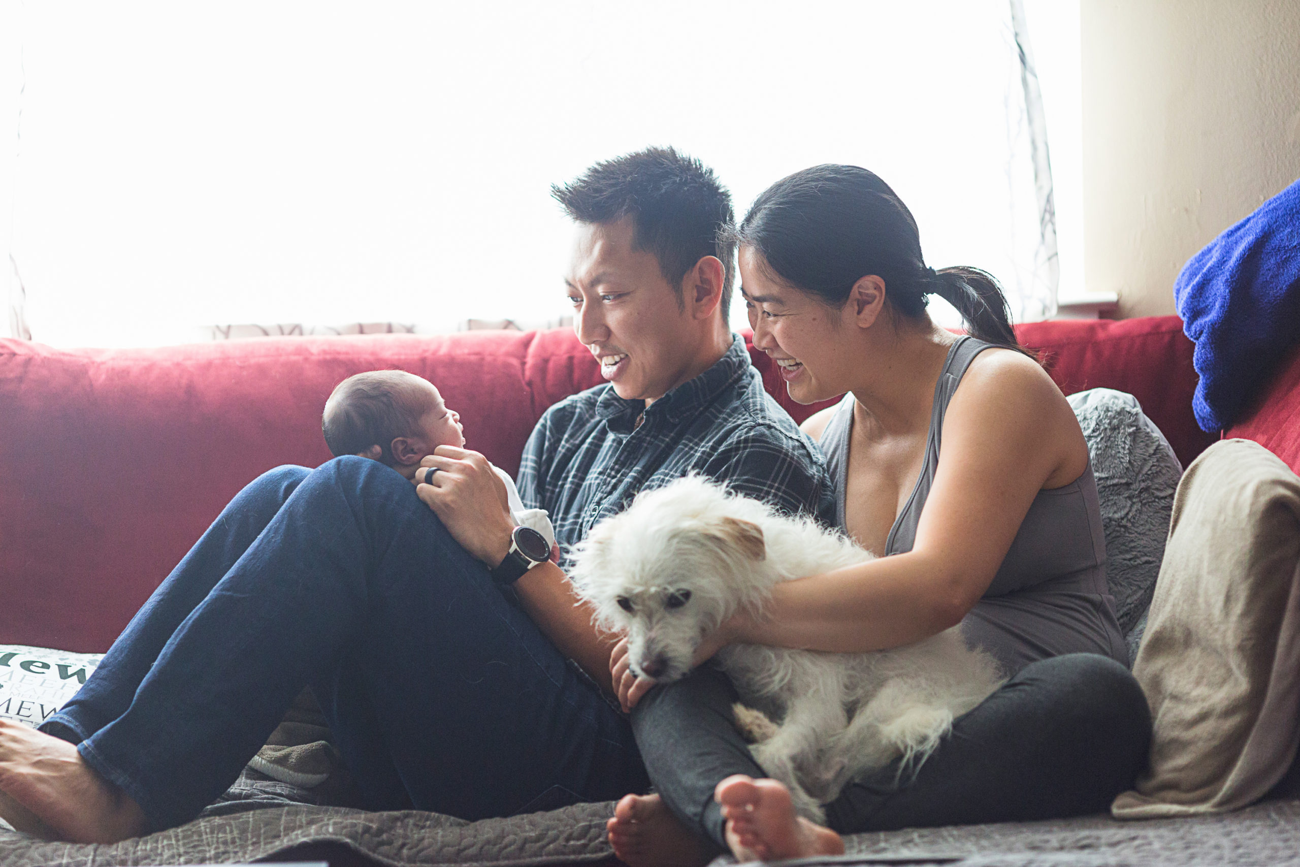 san jose photographer - lifestyle - family - fun - bay area - photography - family of three - newborn - dog