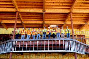 team of construction workers at a job site
