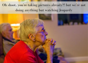 Grandma watching TV