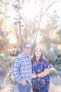 mom and dad portrait at stanford cactus garden