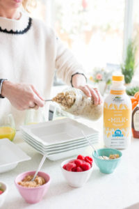 plant based milk with overnight oats for lifestyle branding photograpy in san jose with san jose business photographer - photos by kim e