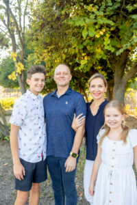 family of four photo combination at a portrait session in a san jose park