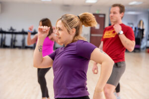 students having fun with zumba class