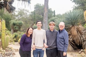 family photo session with grown kids at stanford cactus garden